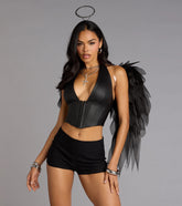 Daring Edge Lace-Up Corset Top